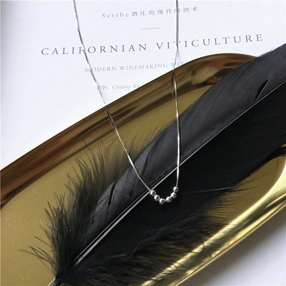 NEW 925 Sterling Silver Simple Bead Necklace - Picture 8 of 8